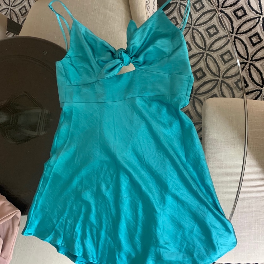 Blue silk dress size small